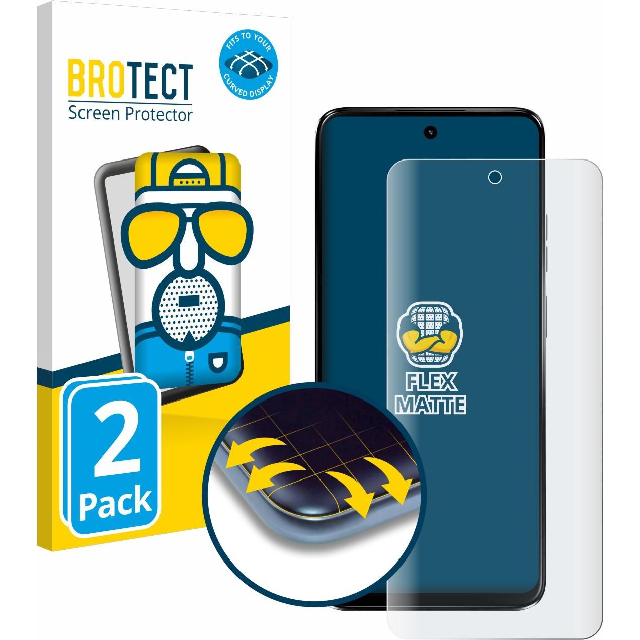 BROTECT Fullscreen Schutzfolie Displayschutz Folie Matt Entspiegelungsfolie (2 Stück, Motorola Moto G34), Smartphone Sch...