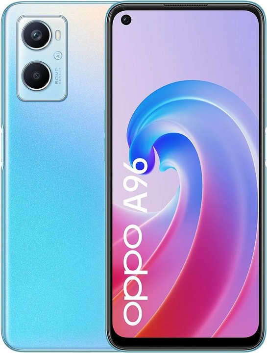 Actual product image OPPO A96 (128 GB, Sunset Blue, 6.59", Dual SIM + SD, 50 Mpx, 4G)