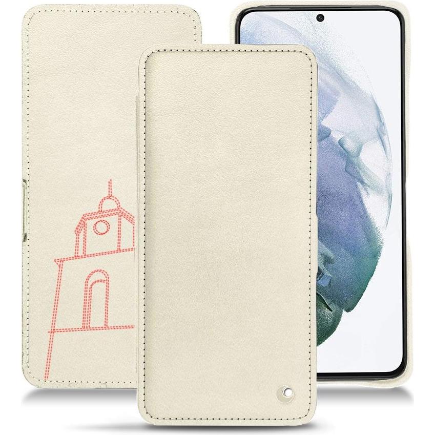 Noreve Lederschutzhülle horizontal (Samsung Galaxy S21+), Smartphone Hülle, Weiss