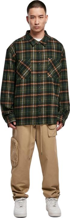 Produktbild Urban Classics Boxy Fane Check Shirt bottlegreen/orange S (S)
