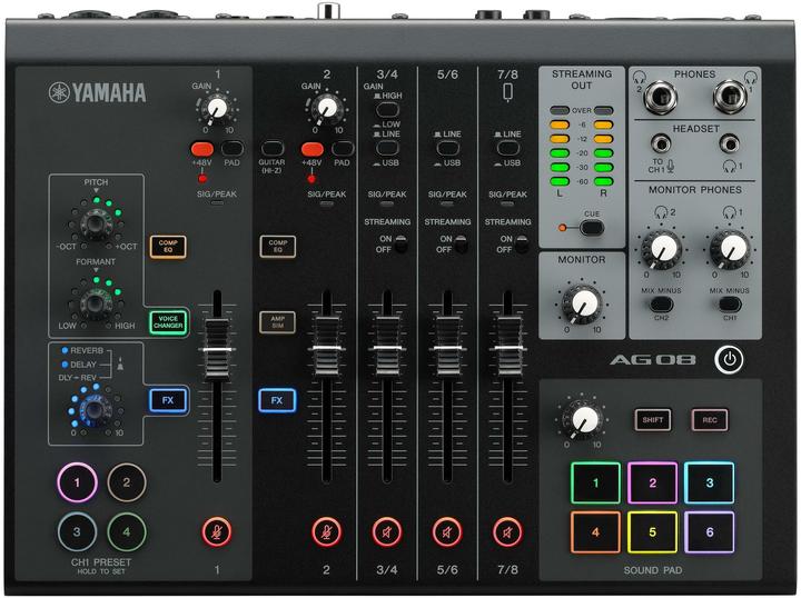 Image du produit Yamaha AG08 Black mixeur de flux en direct (Studio et mixeur live)
