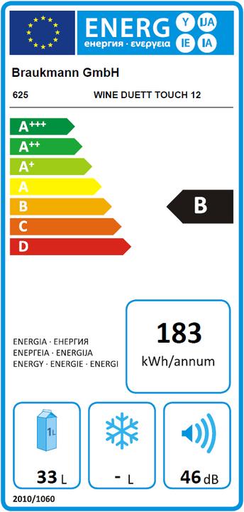 Energie-Label Caso WineDuett Touch 12