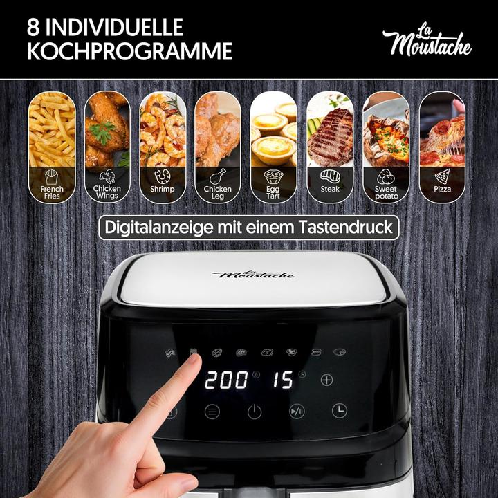 Immagine prodotto Moustache Heissluftfritteuse XL mit 6 Kochfunktionen (6,5L)