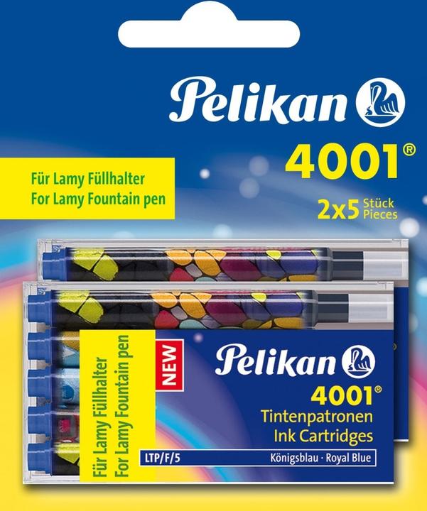 Actual product image Pelikan Ink cartridges for LAMY fountain pen, royal blue colourful print => assorted motifs (10 Piece, Royal blue)
