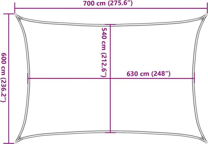 Actual product image VidaXL Sonnensegel (600 x 700 cm)