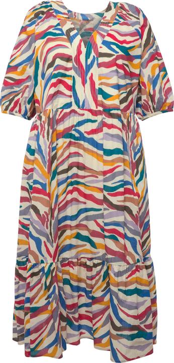 Actual product image Ulla Popken Rainbow Zebra Print Balloon Sleeve Dress (50, 52)