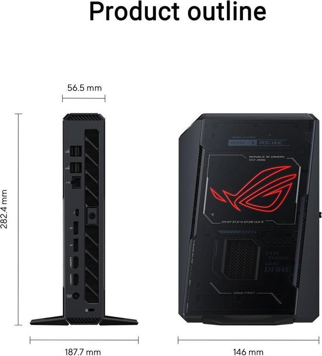 Produktbild ASUS ROG NUC 15 (1000 GB, 32 GB, Intel Core Ultra 9 275HX, GeForce RTX 5070 Ti)