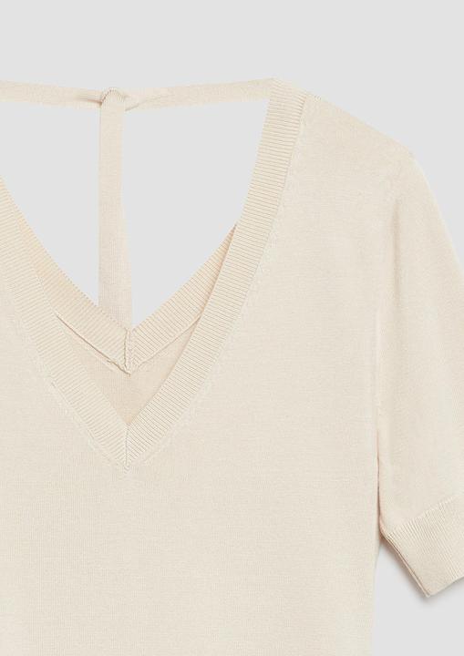 Produktbild Comma Kurzarm-Pullover mit tiefem Rückenausschnitt und Bindedetail (36)