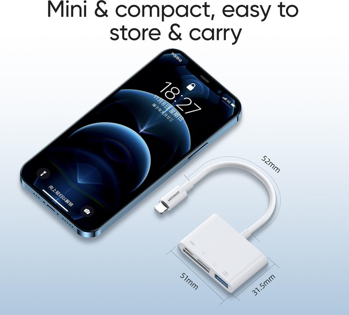 Produktbild Joyroom Lightning to USB OTG Card Reader (Lightning, USB-A, USB Typ C, SD Karte)