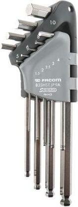 Image du produit Facom Jeu De 9 Cles Males Inox 6 Pans En Etui