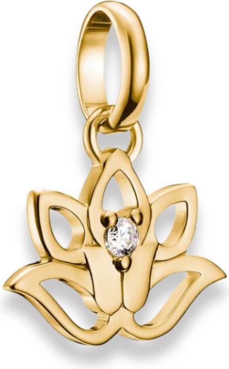 Immagine prodotto Thomas Sabo Charm-Anhänger Lotusblüte mit Stein Connect vergoldet (Argento)