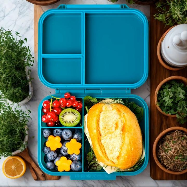 Produktbild Lekkabox Mini Classic Lunchbox mit 3 Fächern & Trenner, petrol
