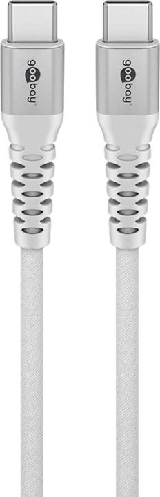 Immagine prodotto Goobay Cavo tessile da USB-C a USB-C con spine in metallo, 3 m, bianco (3 m, USB 2.0, 60 W)