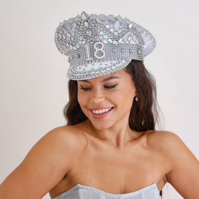 Actual product image Ginger Ray Silver Gloss 18th birthday cap