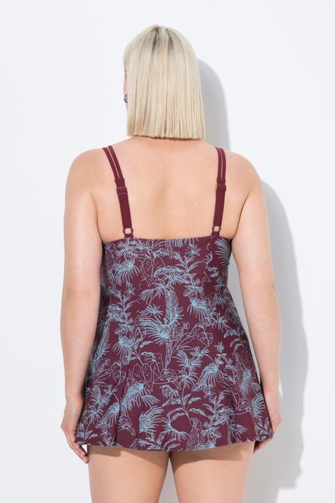 Image du produit Ulla Popken Robe de bain à bonnets souples et armatures, motif jungle, matières recyclée (52)