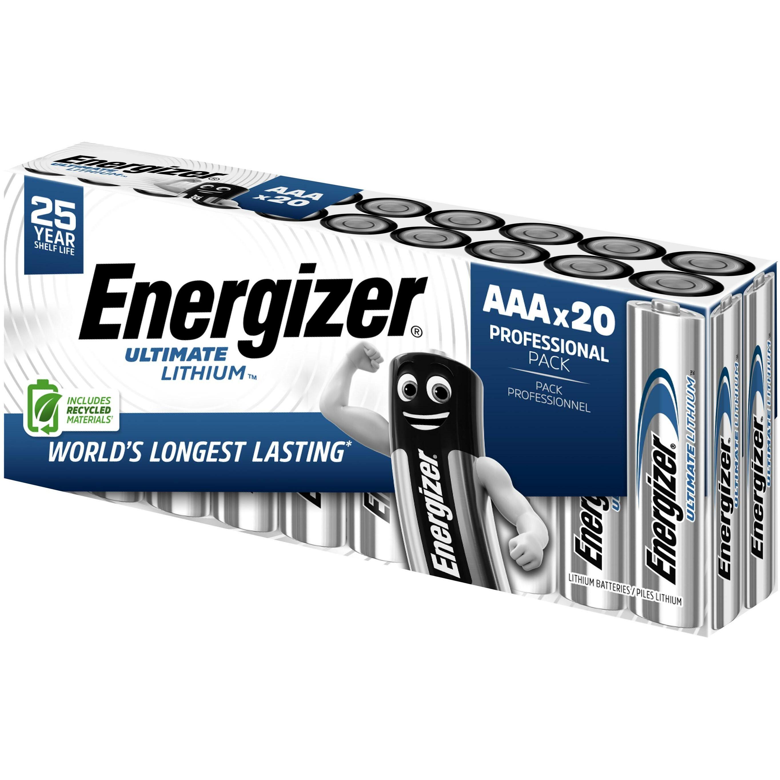 Energizer Ultimate Lithium (AAA / LR03 / Micro / R03 / AM4 / MN2400 / KR03, 1250 mAh), Batterie + pile