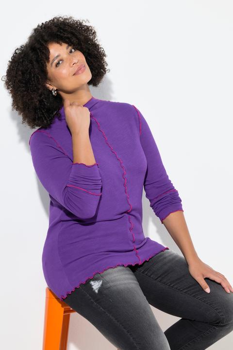 Image du produit Angel of Style T-shirt en maille, coupe Basic Slim Fit, coutures colorées en forme de vagues (50)