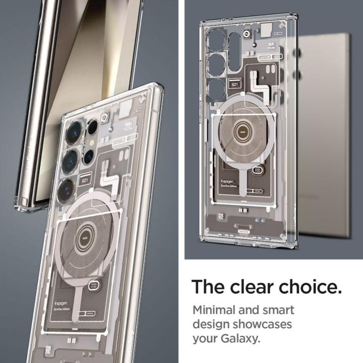 Actual product image Spigen Ultra Hybrid Metal Ring Zero One (MagFit) Galaxy S24 Ultra Case, Natural Titanium (Samsung Galaxy S24 Ultra)