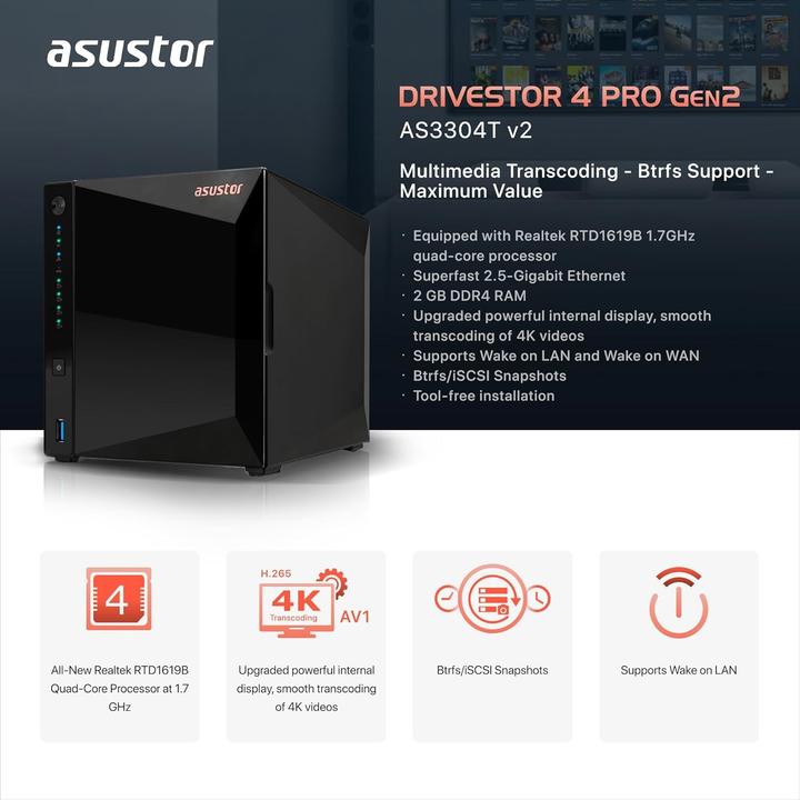 Produktbild Asustor Drivestor 4 Pro Gen2 AS3304T v2 (0 TB)