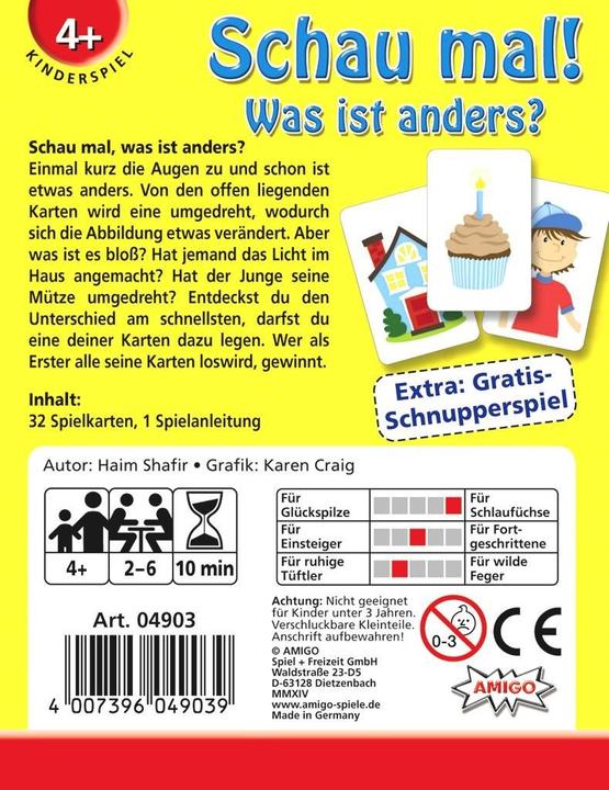 Produktbild Amigo Schau mal! (Deutsch, 2 - 6 Spieler)