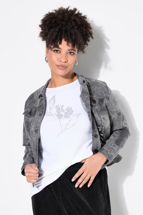 Produktbild Miamoda T-Shirt, Ziersteinchen-Blume, Halbarm (54)