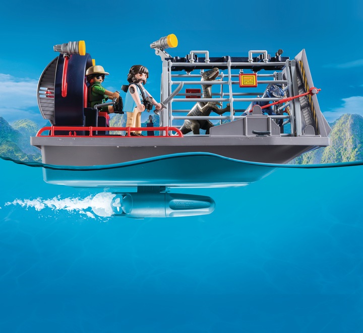Produktbild Playmobil Propellerboot mit Dinokäfig (9433)