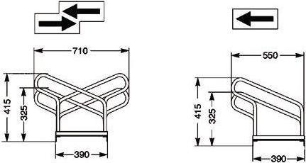 Produktbild HP Autozubehör Fahrradbügelparker 1-seitig 90 ° verzinkt Anzahl Radstände 6 zum Aufschrauben zerlegt