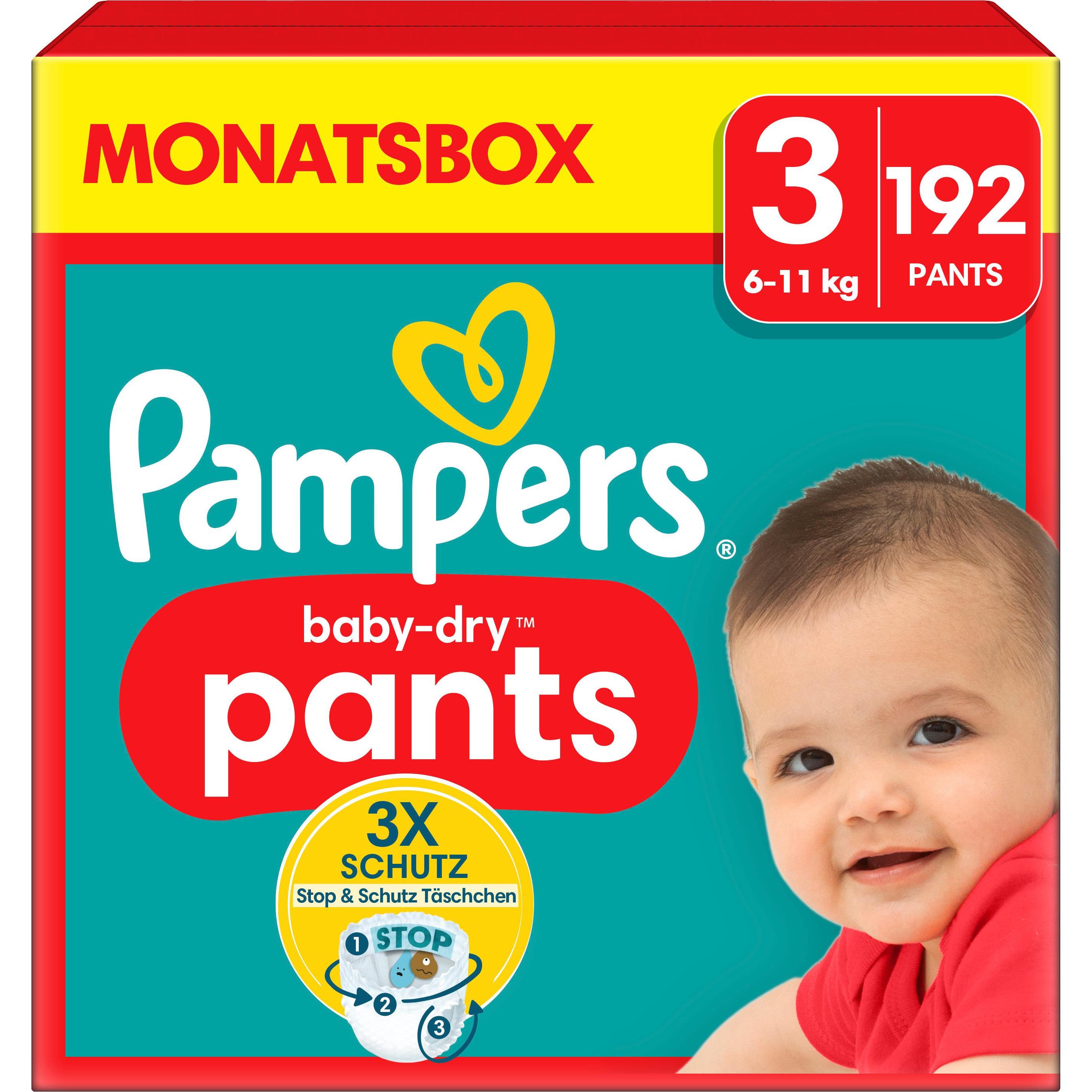 Pampers Baby-Dry Pants (Gr. 3, Monatsbox, 192 Stück)