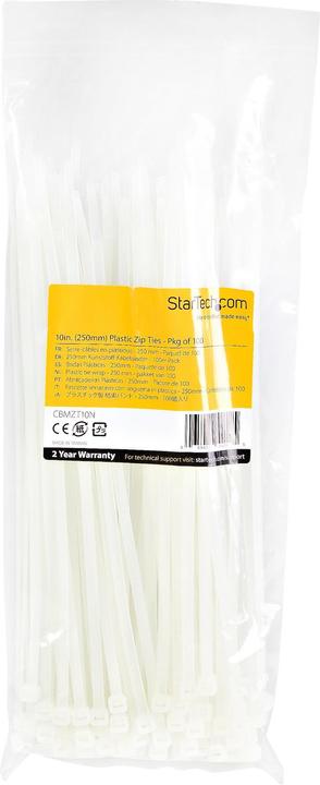 Image du produit StarTech 10"(25cm) Cable Ties, 1/8"(4mm) wide, 2-5/8"(68mm) Bundle Diameter, 50lb(22kg) T (2500 mm, 100 pcs)