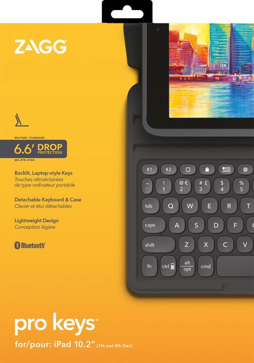Produktbild Zagg Pro Keys, Deutsch, Apple, iPad, Schwarz, Grau, 25,9 cm (10.2 Zoll), Kabellos (DE, iPad)