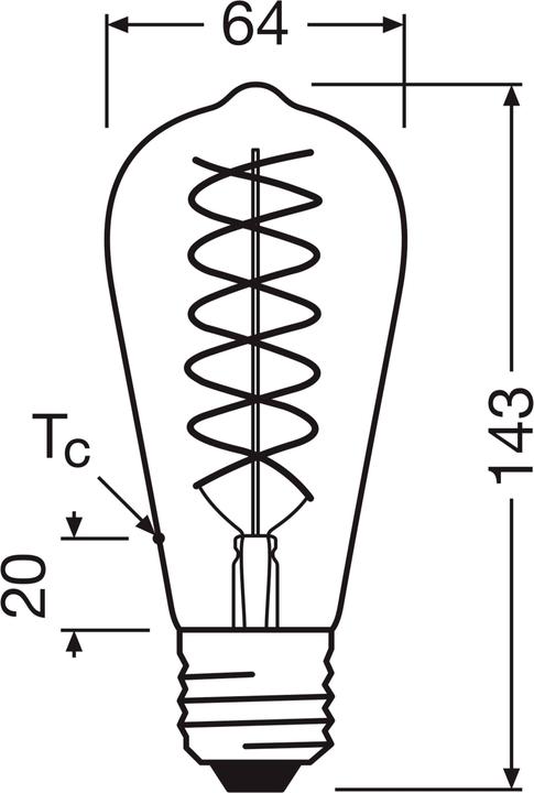 Actual product image Osram Vintage 1906 LED CLASSIC EDISON DIM (E27, 806 lm, 4 x)