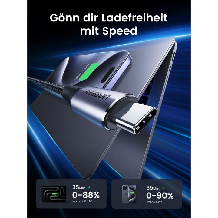 Produktbild Ugreen USB C – USB C (1 m, USB 3.2 Gen 2, 100 W)