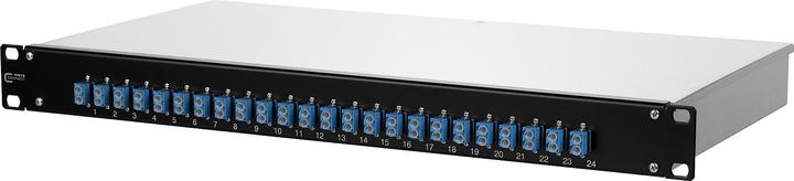 Actual product image Metz Connect 1502507424-B OpDAT fix patch panel black 24xLC-D ceramic blue VIK