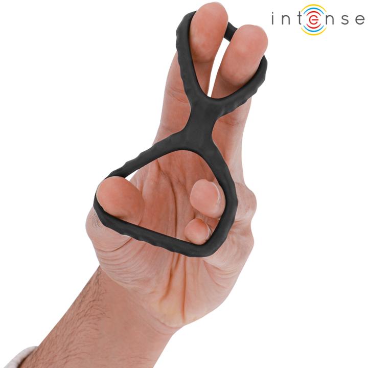 Actual product image Intense Dewey Doppelter Penisring Aus Silikon Schwarz Modell 2 (3.50 cm)