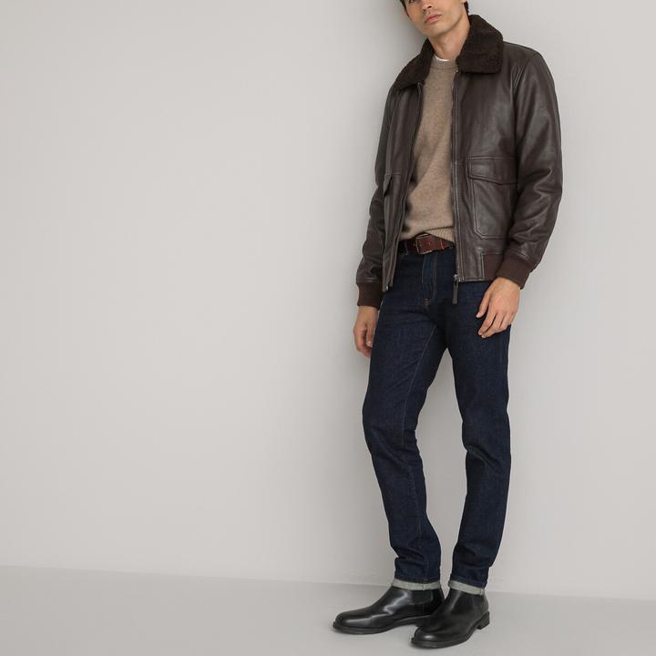 Actual product image La Redoute Collections Bomber style leather jacket (M)