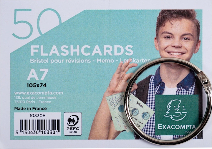Image du produit Exacompta Cartes Flash (A7, 205 g/m², 50 x)