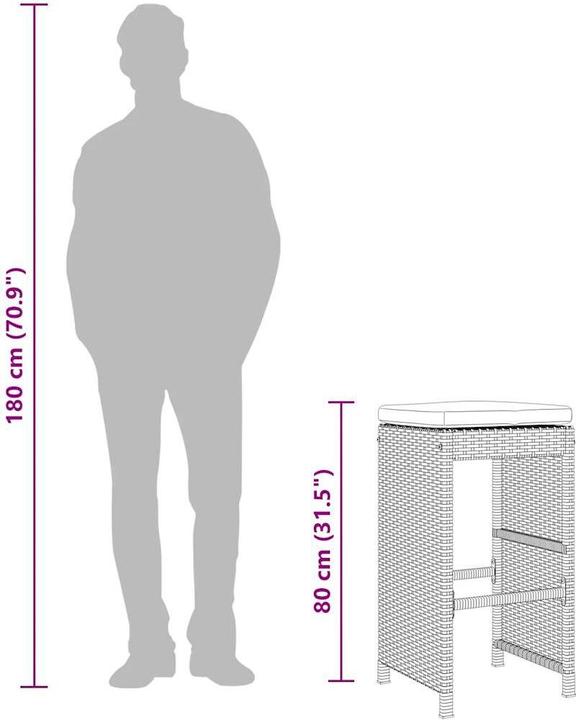 Produktbild vidaXL Garten Barhocker
