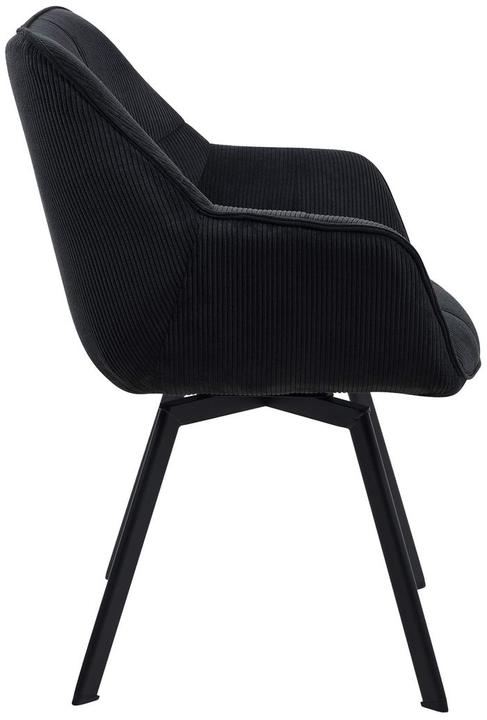 Produktbild Swisshandel24 Esszimmerstuhl Jordi Cord, schwarz