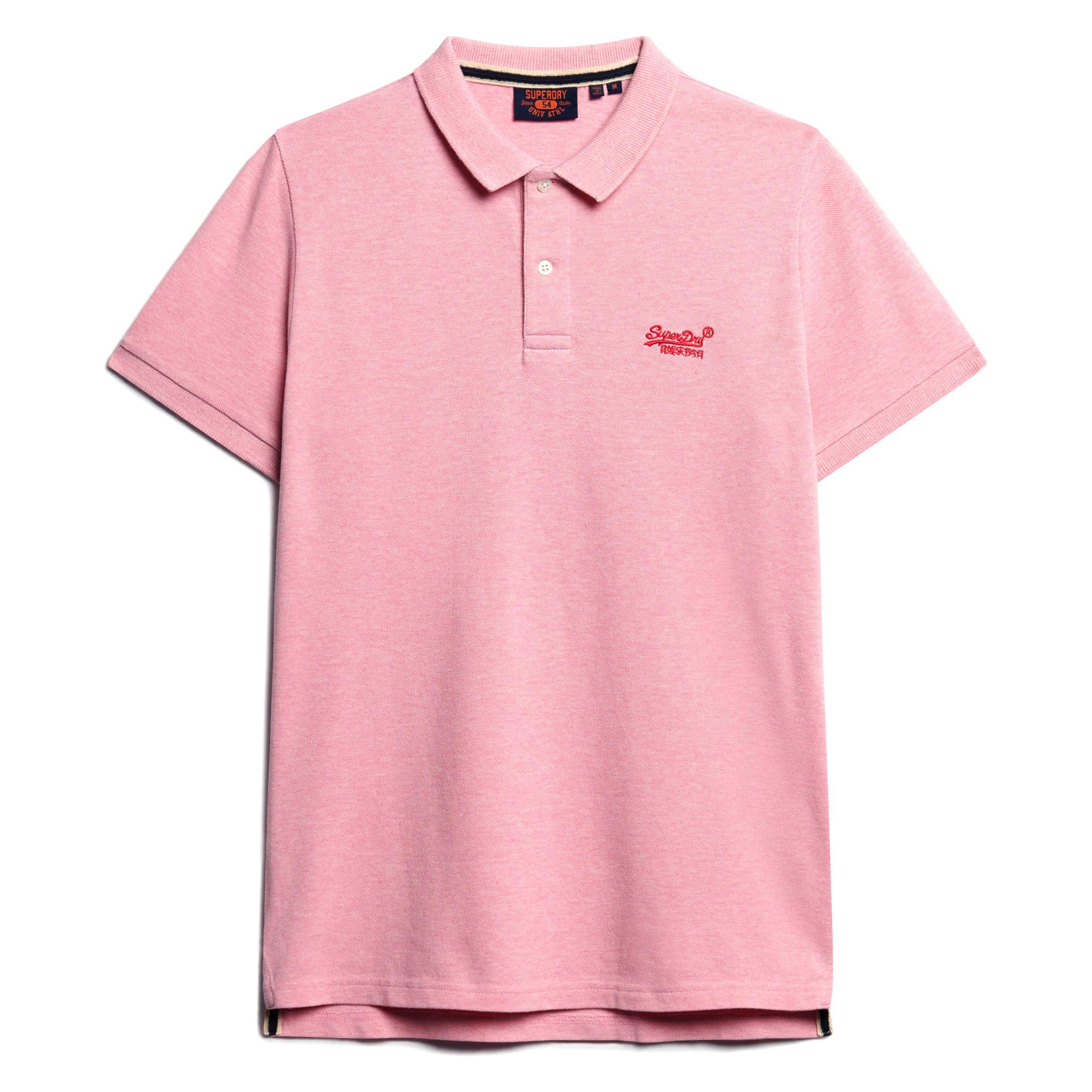 Superdry, Herren, Shirts, Klassisches Polohemd Aus Pikee, Rosa, Grau, (Xxl)