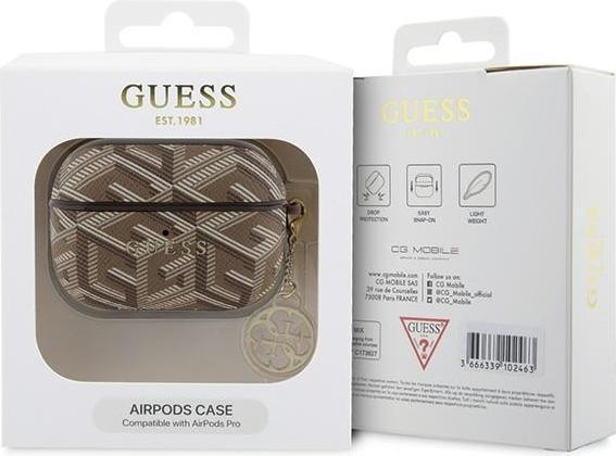 Actual product image Guess GUAPPGCE4CW AirPods Pro cover brązowy/brown GCube Charm (Headphone bag)