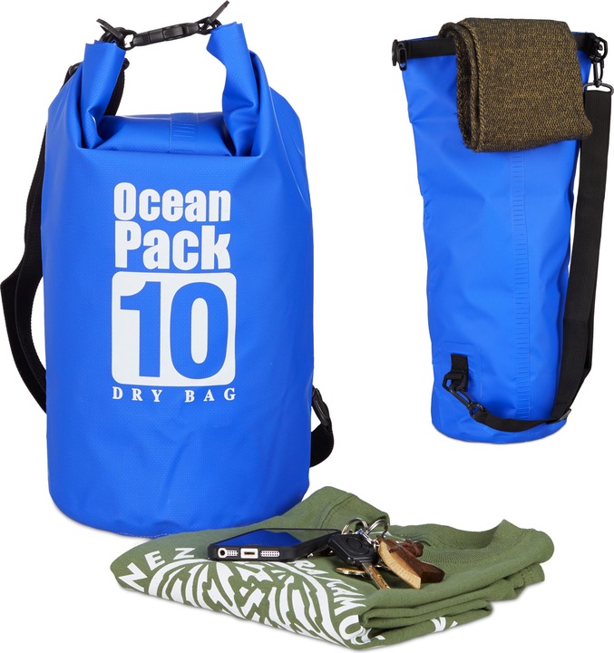 Immagine prodotto Relaxdays Zaino impermeabile Ocean Pack 10 L (10 l)