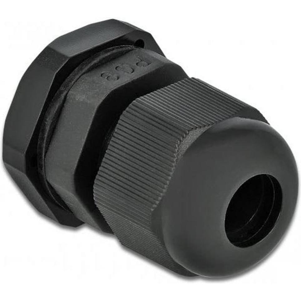 Delock, Kabelverbindung, Kabelverschraubung PG9, 19mm, 10 Stück, Schwarz