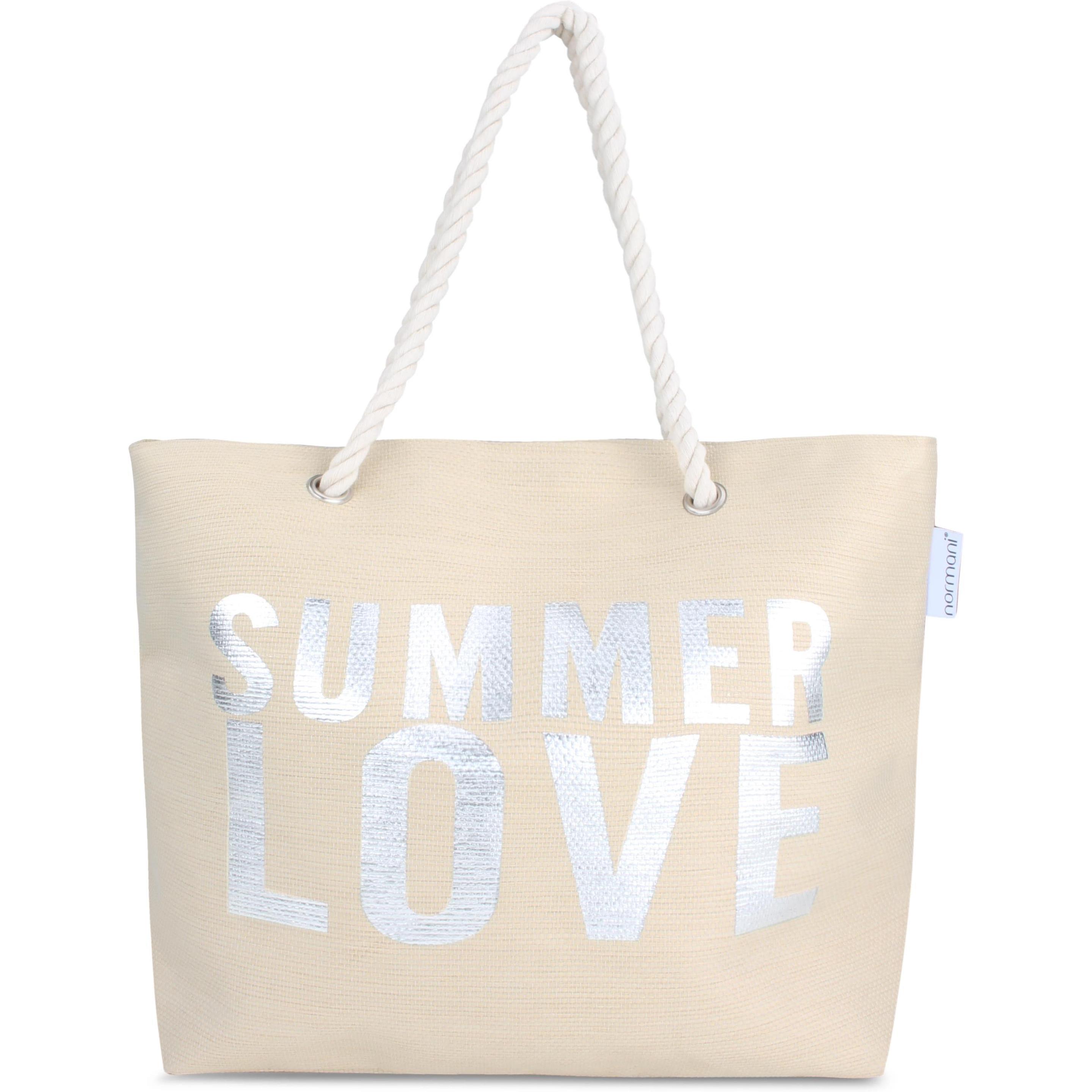 Normani, Tasche, Sommer-Umhängetasche, Strandtasche, Beige, (17 l)