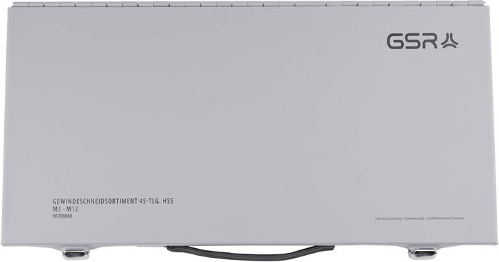 Produktbild GSR 45 tlg HSS DIN Gewindeschneidsortiment M3-M12 mit HSS- Kernlochspiralbohrern und Haltewerkzeuge