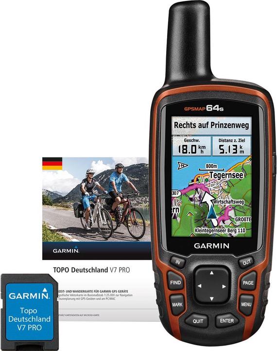 Produktbild Garmin Map 64s Topo Deutschland V8 GPS Bundle