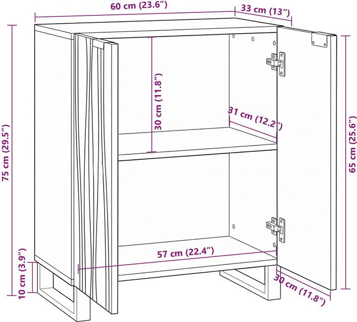 Image du produit vidaXL Rustikales Sideboard (33.50 x 33.50 x 75 cm)