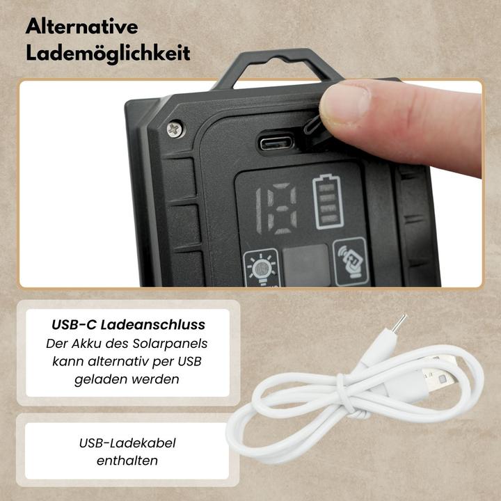 Image du produit Hermex LED-Hanfseil-Lichterkette Solar-Leuchtkette Gartenbeleuchtung Lampe (5 m)