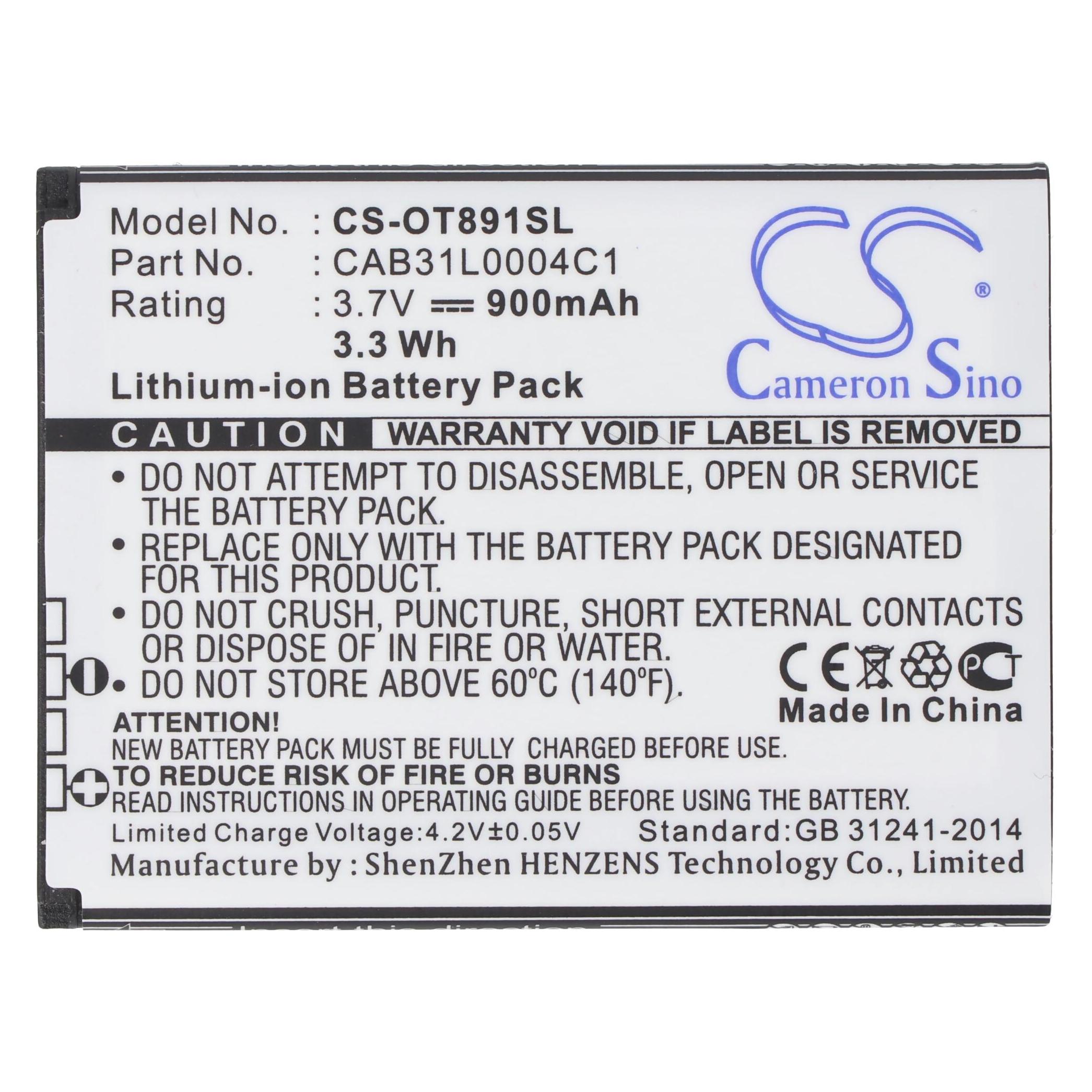 Batteria Compatibile Alcatel One Touch 536 – 3.7V, 700mAh, CAB3120000C1, Ricaricabile Con Protezione