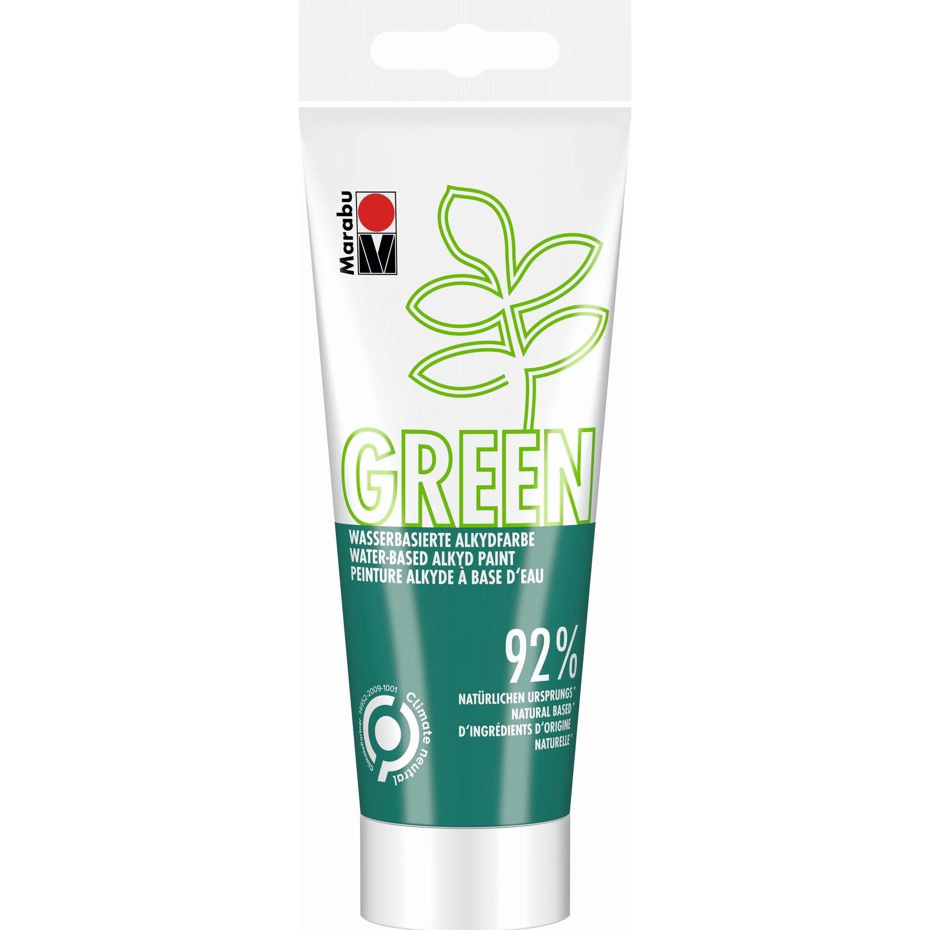 Marabu, Künstlerfarbe + Bastelfarbe, Bastelfarbe Alkydfarbe Green Dunkelgrün, 100 ml (Dunkelgrün, 100 ml)