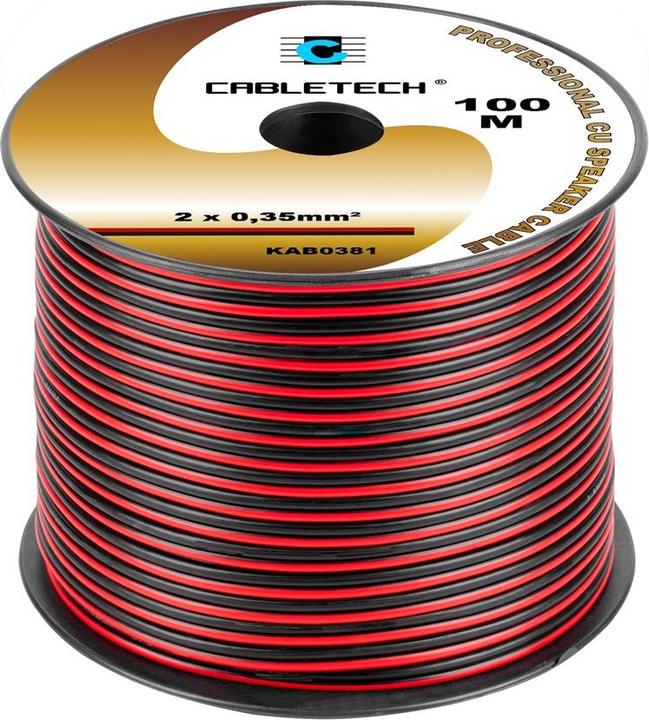Actual product image Cabletech Laidas kolonÄ-lÄ-ms.Â² juodas/raudonas (varinis) (0.12 m, 0.35 mm²)